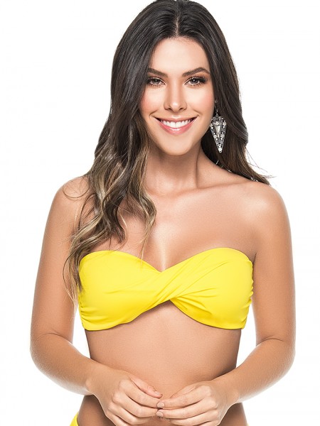 Twisted Bandeau Top Yellow