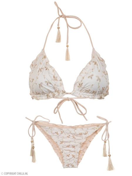 Witte bikini in oogjesmotief van Cosita Linda