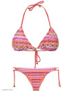 Fuchsia en roze bikini in crochet print met borduursels en kralen