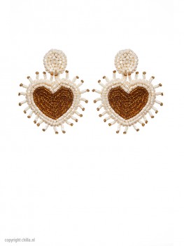 Earrings White Hearts