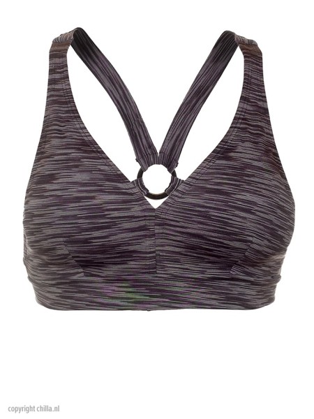 Grey Textured Halterbikini van Mali Swimwear