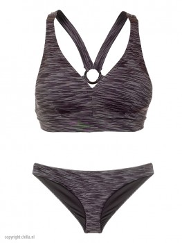 Grey Textured Halterbikini van Mali Swimwear Chilla