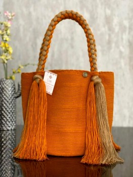 Wayuu Mochila Braided Bag Rust Orange