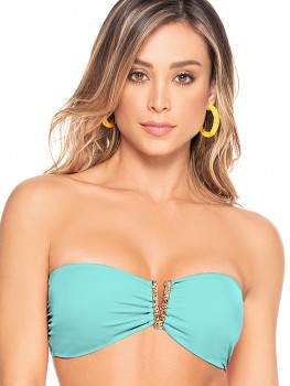 Strapless V-Bandeau Top Turquoise