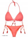 Triangle Bikini Macrame Coral Pink van Milonga Chilla