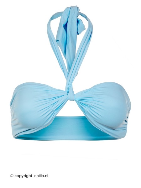 Tie-Front Bandeau Top Sky Blue by Phax