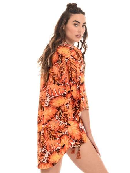Kimono Terracotta Leaves van Mystical Swimwear