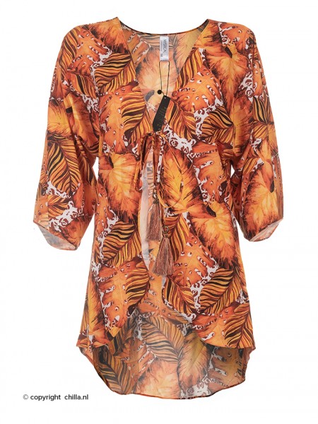 Kimono Terracotta Leaves van Mystical Swimwear Chilla