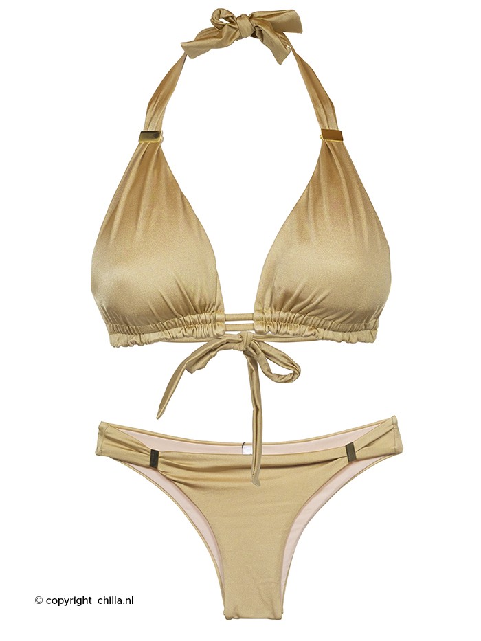 Familielid materiaal Pennenvriend Bikini Halter Gold van Mystical Swimwear
