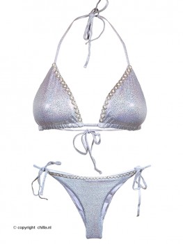 Bikini Triangle Iridescent Silver