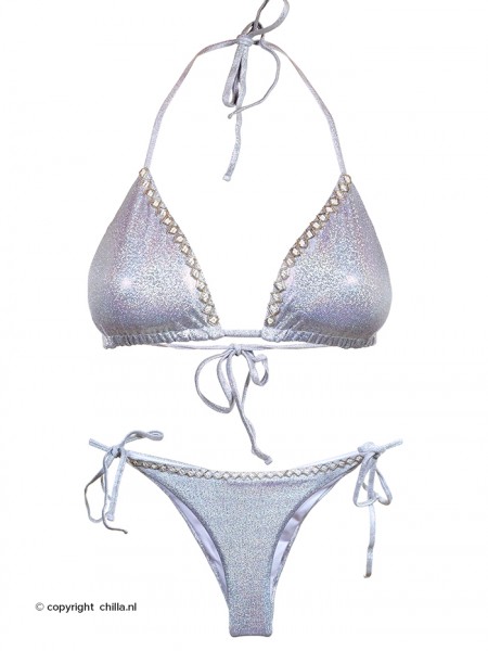 Bikini Triangle Iridescent Silver