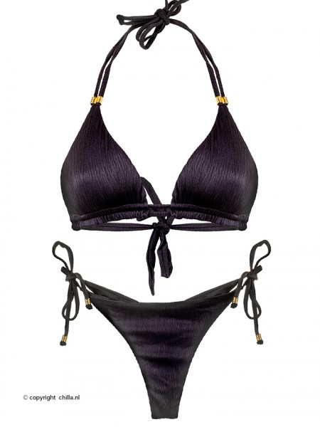 String Bikini Black Texture van Mystical Swimwear Chilla
