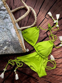 Triangle Bikini Macrame Pistache van Milonga Chilla