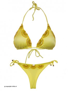 Semi-String Bikini Semicirculos Geel