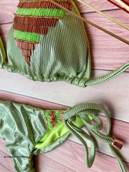 Semi-String Bikini Green Texture van Specials Chilla