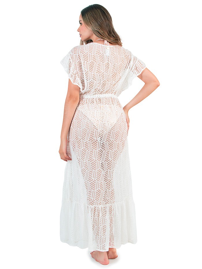 Kimono White Mesh van Mystical Swimwear Kimono White Mesh van Mystical Swimwear