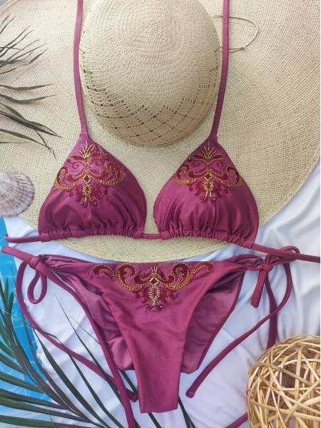 Bikini Triangle Grape Embroidery by Mystical Swimwear