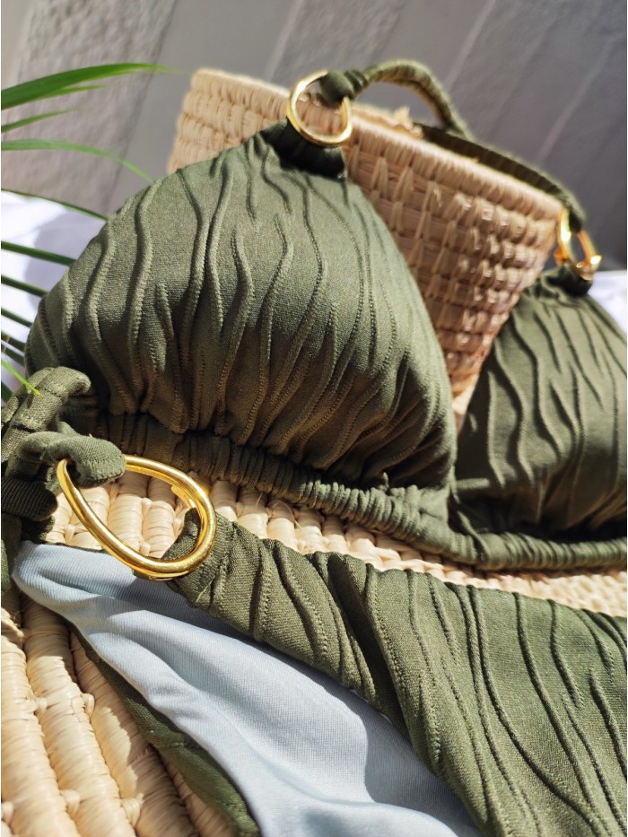 Bikini Triangle Kaki Green Texture van Mystical Swimwear Bikini Triangle Kaki Green Texture van Mystical Swimwear