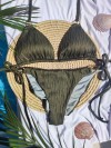 Bikini Triangle Kaki Green Texture