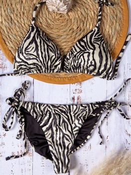 Bikini Zebra Print Shiny