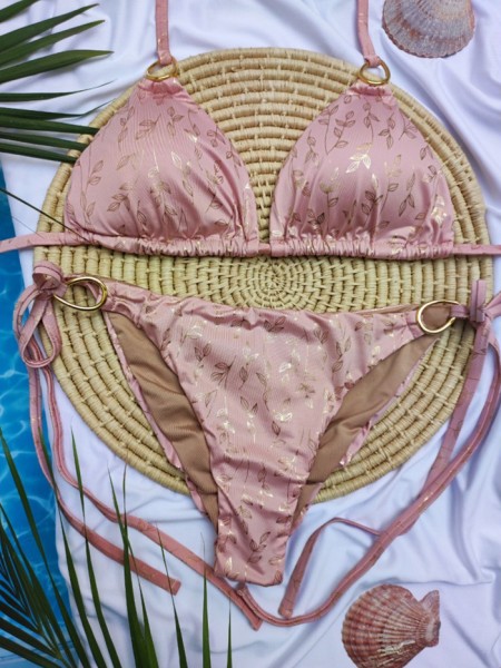 Bikini Triangle Pink Leaves van Mystical Swimwear Chilla