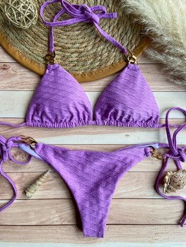 Thong Bikini Lilac Texture