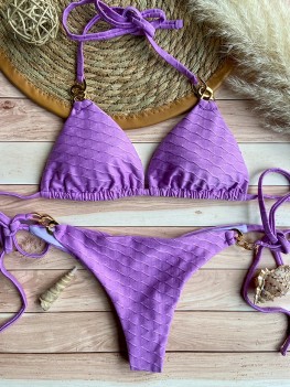 Thong Bikini Lilac Texture by Mystical Swimwear