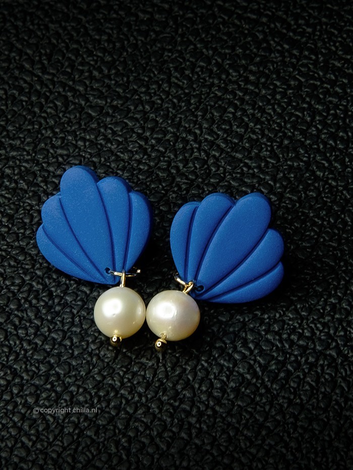 Roze Schelpoorbellen met Parel van Aurora Creation Roze Schelpoorbellen met Parel van Aurora Creation