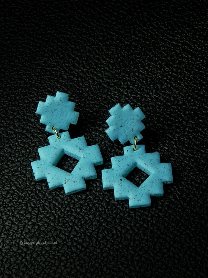Turquoise Aztec Earrings by Aurora Creation Turquoise Aztec Earrings by Aurora Creation