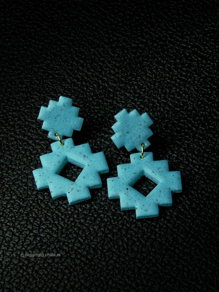 Turquoise Aztec Oorbellen van Aurora Creation