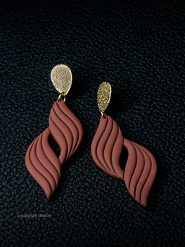Terracotta Oorbellen Lang van Aurora Creation 2
