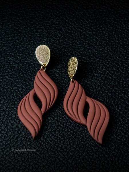 Long Terracotta Earrings by Aurora Creation