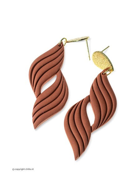 Long Terracotta Earrings by Aurora Creation
