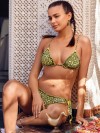 Bikini in groene luipaardprint met paillettenhartjes van Vitamins