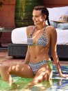 Bikini in juwelenprint versierd met bergkristallen en groene kralen van Vitamins