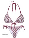 Bikini in wit met bordeauxrode bloemen en zilveren accenten van Swim Days