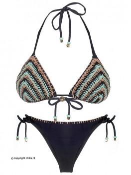 Bikini Crochet Arcoiris Zwart van Swim Days Chilla