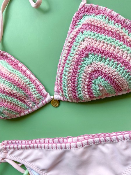 Bikini Crochet Arcoiris Pink by Swim Days