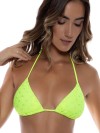 Hot yellow bikini top with deluxe textured fabric by Luli Fama Miami