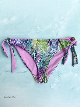 Volledig bikinibroekje met afneembare strikken in slangenprint van Vitamins