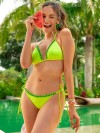 Bright green bikini embellished with beads by Mystical Swimwear