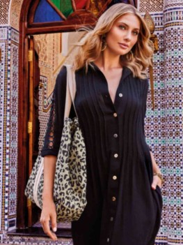 Large leopard print beach bag with reinforced handles by Iconique Italy 2