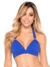 Blauwe haltertop met vergulde sieraden van Phax