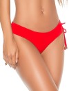 Bikini bottom with gold-coated beaded draw-strings in red by Phax
