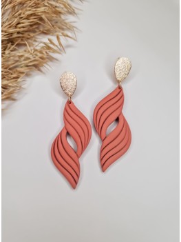Long Terracotta Earrings by Aurora Creation