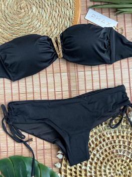 Bikini V-Bandeau en Cheeky Zwart van Phax Swimwear