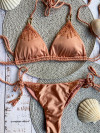 Triangle Bikini Beaded Salmon