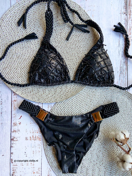 Halter Bikini Black Snake van Perla Santa Swimwear