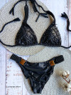 Halter Bikini Black Snake