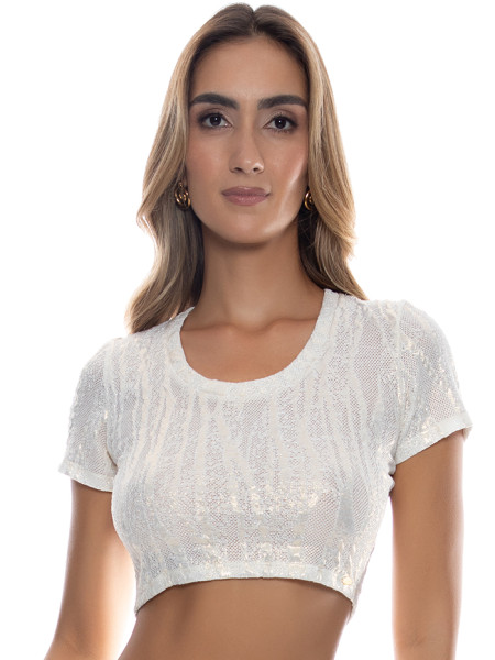 Crop top met korte mouw van Luli Fama Miami